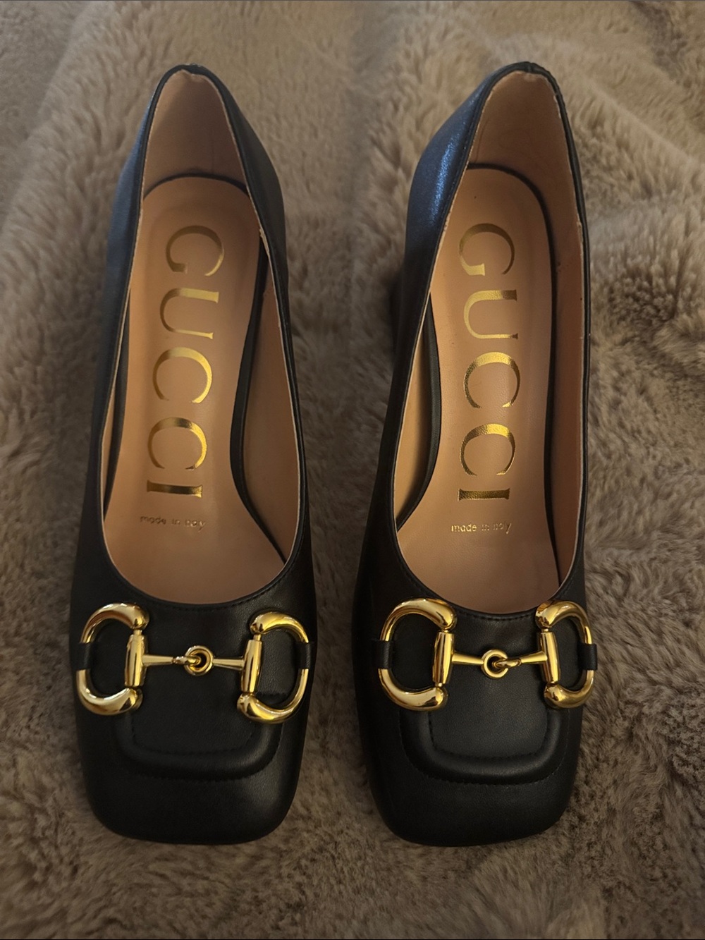 Inspired Black Leather Horsebit Pumps